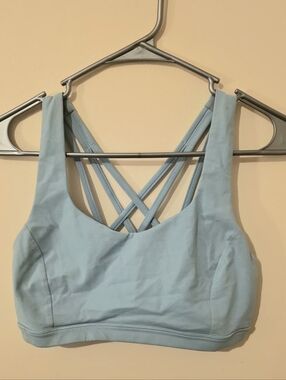 LULULEMON ENERGY SPORTS BRA IN ICING BLUE SIZE 8